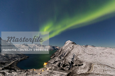 Northern lights at Mefjordbotn,Berg,Senja,Norway,Europe