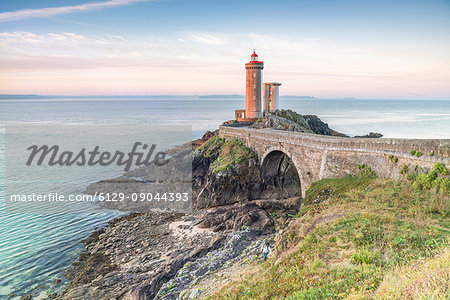 Petit Minou lightouse at sunrise. Plouzané, Finistère, Brittany, France.