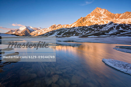 Europe, Italy, sunset in Gavia pass, province of Brescia.