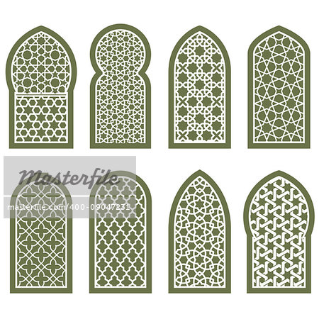 Figured arabian window ornament - grating arabesque pattern
