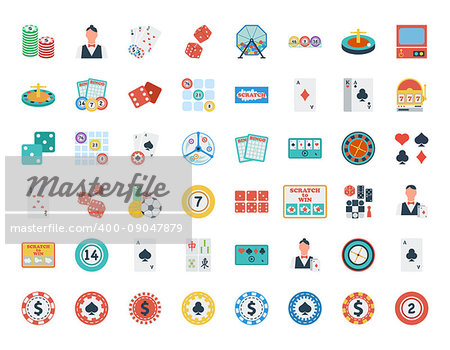 Casino icon set. Flat vector related icon set for web and mobile applications. It can be used as - logo, pictogram, icon, infographic element. Vector Illustration.