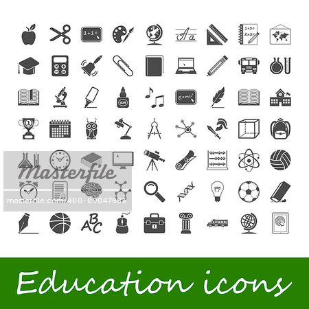 Education icons. Vector illustration.