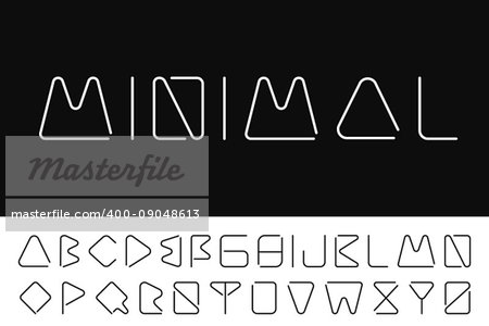 Thin minimalistic font. Creative english alphabet. Futuristic design