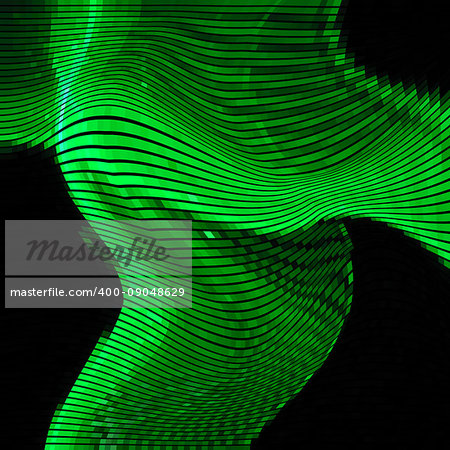 Glitch abstract background with distortion effect, random wave green lines for design concepts, posters, wallpapers, presentations and prints. Vector illustration.