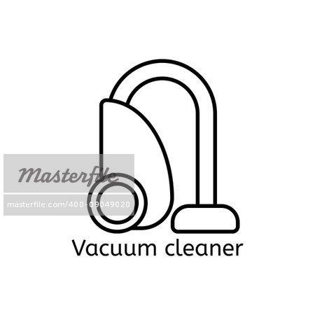 Vacuum cleaner simple line icon. Spring-cleaning thin linear signs. Clean simple concept for websites, infographic, mobile app