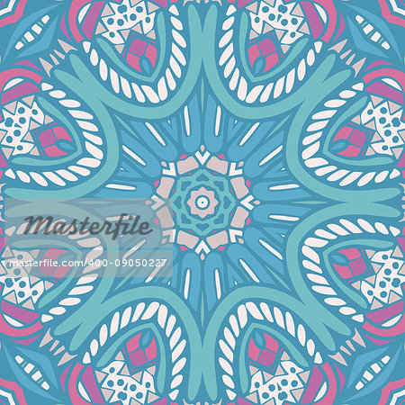 Blue Geometric abstract seamless pattern. Classic background. illustration