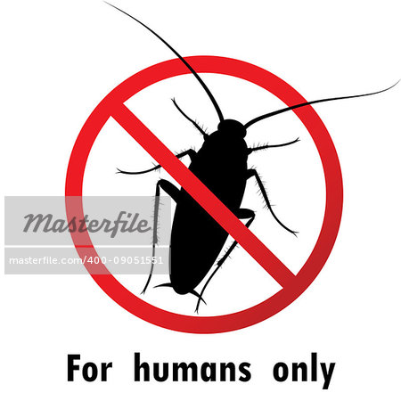 Cockroaches and Stop cockroach sign symbols vector design