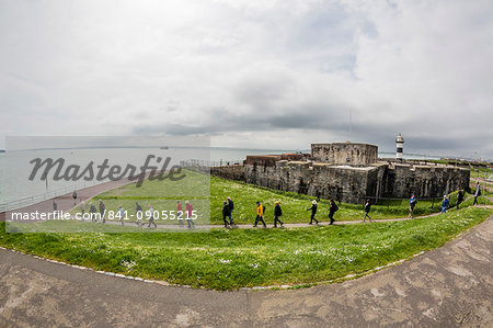 Tourists at the grounds of the Southsea Castle in Portsmouth, Hampshire, England, United Kingdom, Europe