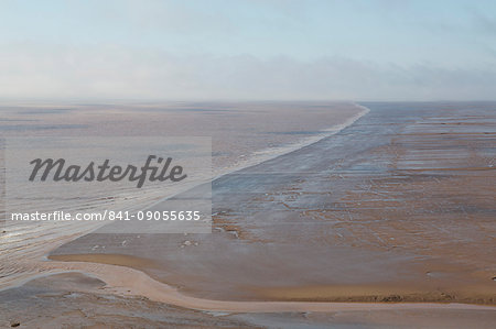 Mudflats, seen from Hopewell Rocks, on the Bay of Fundy, the location of the highest tides in the world, New Brunswick, Canada, North America