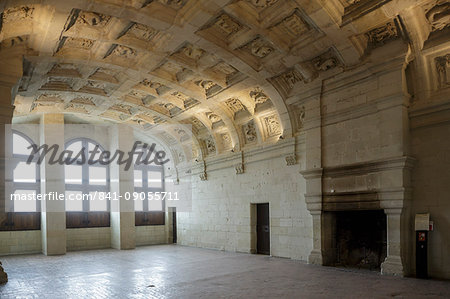 The interior of Chateau de Chambord, UNESCO World Heritage Site, Loire Valley, Loir et Cher, Centre, France, Europe