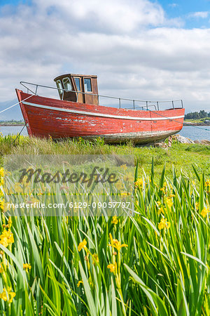 Wooden fishing boat in Roundstone. Co. Galway, Connacht province, Ireland.