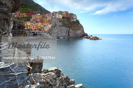 Europe, Italy, Liguria, Cinque Terre. Manarola among the rocks