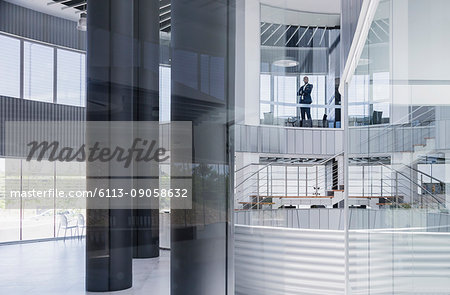 CEO businessman standing in modern office window