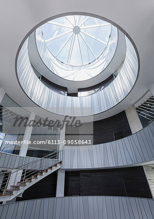 Glass window rotunda architecture in modern office atrium Glass window rotunda architecture in modern office atrium