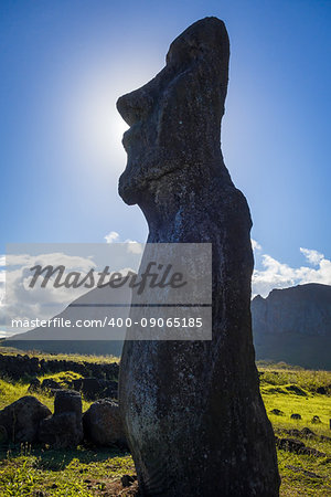 Moai statue, ahu Tongariki, easter island, Chile