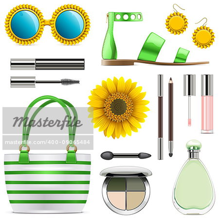 Vector Fashion Accessories Set 8 isolated on white background