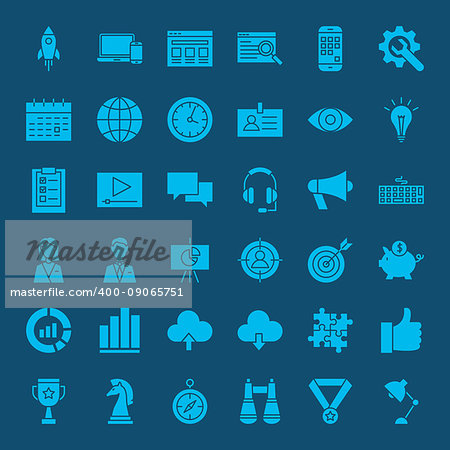 Startup Web Icons. Vector Set of Business Glyphs.