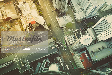 Auckland city. Buildings aerial top view, New Zealand