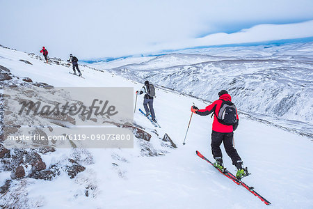 Ski touring at CairnGorm Mountain Ski Resort, Aviemore, Cairngorms National Park, Scotland, United Kingdom, Europe