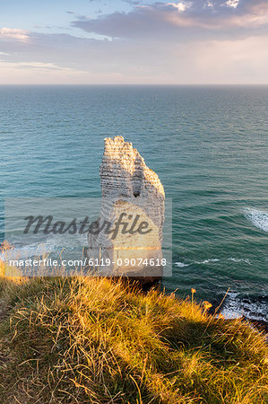 Pinnacle in the ocean, Etretat, Normandy, France, Europe