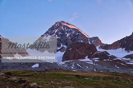 Mount Gran Zebru at sunrise, Valfurva, Lombardy, Italy, Europe