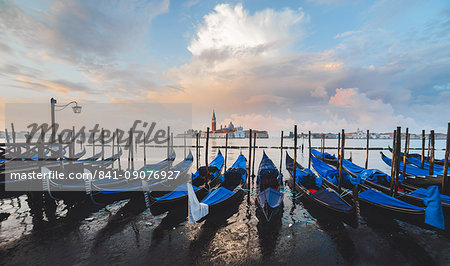 Gondolas, Venice, UNESCO World Heritage Site, Veneto, Italy, Europe