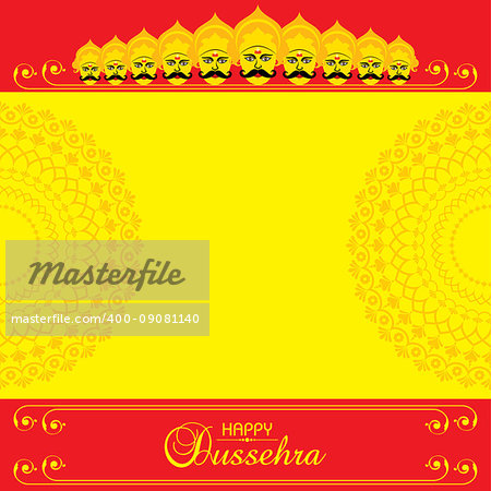 dussehra festival greeting or poster design stock vector