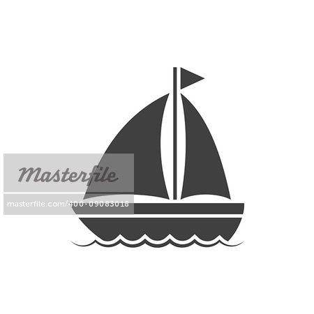 Boat vector icon on white background