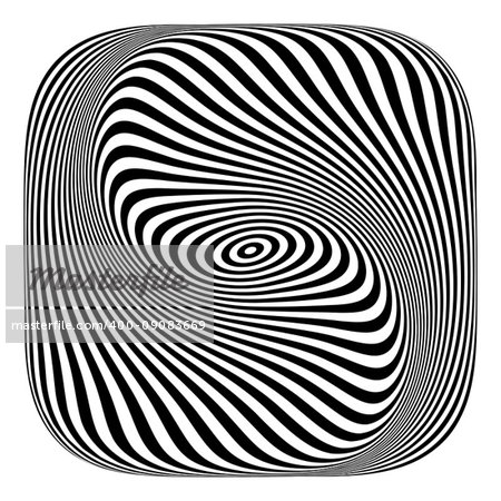 Torsion movement illusion. Abstract design element. Lines texture. Vector art.