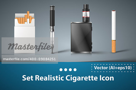 Set cigarette electronic icon. Vector eps 10