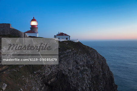 Lighthouse at Cabo de Sao Vicente, Sagres, Algarve, Portugal, Europe