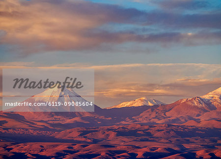 View over Atacama Desert towards Cerro Colorado, San Pedro de Atacama, Antofagasta Region, Chile, South America