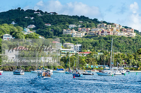Sailing boats in Cruz Bay, St. John, Virgin Islands National Park, US Virgin Islands, West Indies, Caribbean, Central America