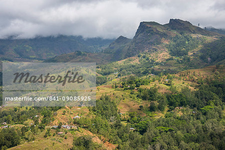 View over the mountains of Maubisse from the Pousada de Maubisse, mountain town of Maubisse, East Timor, Southeast Asia, Asia