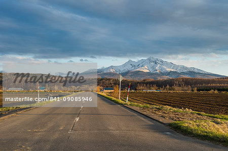 Road leading through beautiful landscape near the Shiretoko National Park, Hokkaido, Japan, Asia