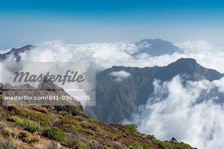 Clouds in the Caldera de Taburiente, La Palma Island, Canary Islands, Spain, Europe