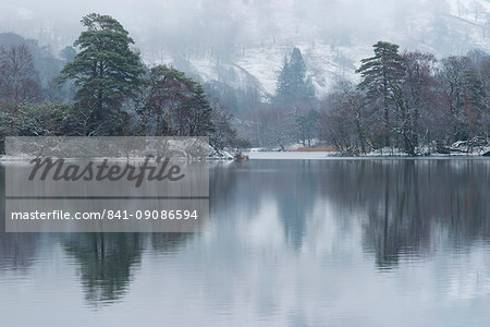 A winter scene at Rydal Water, Lake District National Park, Cumbria, England, United Kingdom, Europe