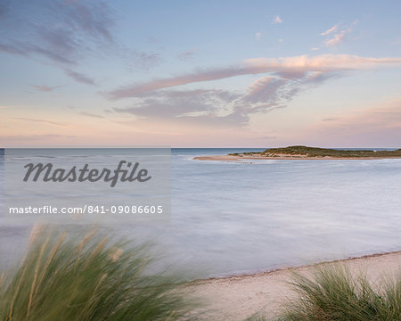 A high tide on a windy evening at Holkham Bay, Norfolk, England, United Kingdom, Europe