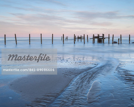 A view of the sea defences on the shoreline at Happisburgh, Norfolk, England, United Kingdom, Europe A view of the sea defences on the shoreline at Happisburgh, Norfolk, England, United Kingdom, Europe