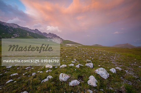 Sunset at Campo Imperatore, L'Aquila district, Abruzzo, Italy, Europe