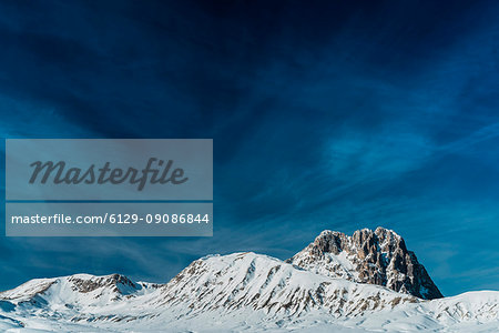 Mounts Portella and Aquila with the East Face of Gran Sasso, Campo Imperatore, L'Aquila province, Abruzzo, Italy, Europe