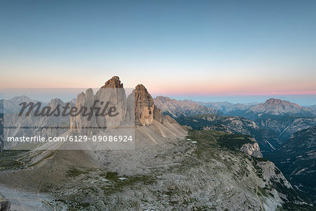 Sesto / Sexten, province of Bolzano, Dolomites, South Tyrol, Italy. The Three Peaks of Lavaredo in the twilight Sesto / Sexten, province of Bolzano, Dolomites, South Tyrol, Italy. The Three Peaks of Lavaredo in the twilight