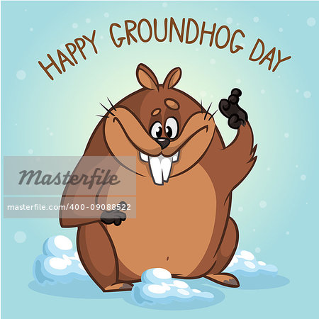 Groundhog. Vector illustration. Can be used in web design, printed on fabric paper, as a background, or as an element in a composition or as Groundhog day gift card