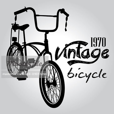 Vintage bicicle vector graphic design. Black line concept.