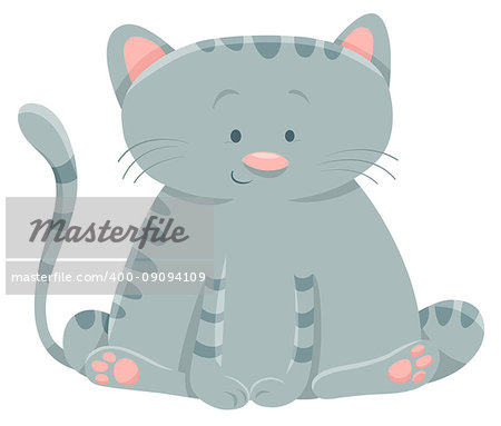 Cartoon Illustration of Domestic Cat Animal Character