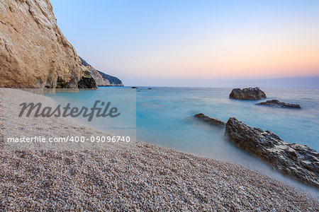 long exposure of Porto Katsiki beach in Lefkada island, Greece