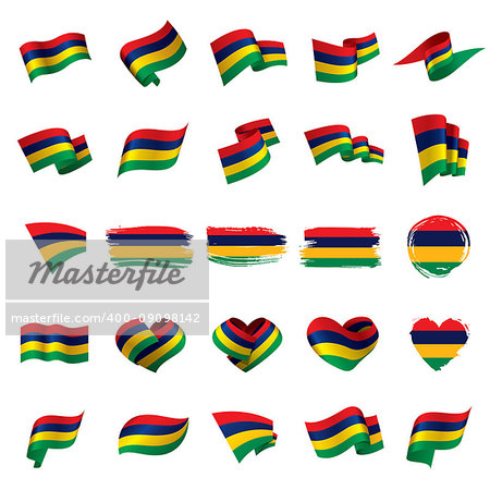 Mauritius flag, vector illustration on a white background
