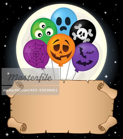 Small parchment and Halloween balloons 2 - eps10 vector illustration.