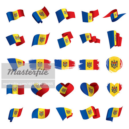 Moldova flag, vector illustration on a white background