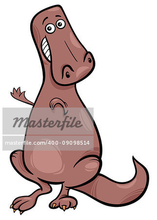 Cartoon Illustration of Dinosaur Prehistoric Reptile Animal Character